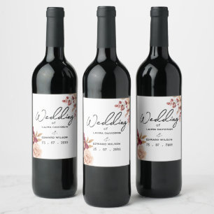 Greenery eucalyptus green floral garden wine label