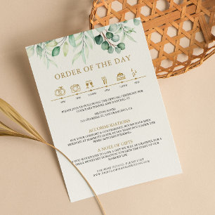 Greenery Eucalyptus Green Gold Details Timeline Enclosure Card