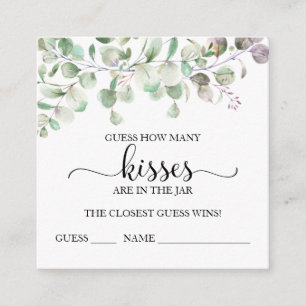 Greenery Eucalyptus Guess How Many Kisses Cards