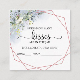 Greenery Eucalyptus Guess How Many Kisses Cards