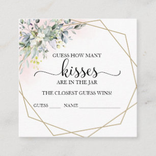 Greenery Eucalyptus Guess How Many Kisses Cards