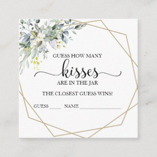Greenery Eucalyptus Guess How Many Kisses Cards