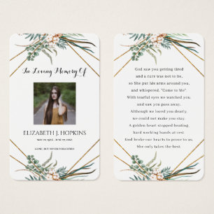 Greenery Eucalyptus Leaf Frame Photo Prayer Cards