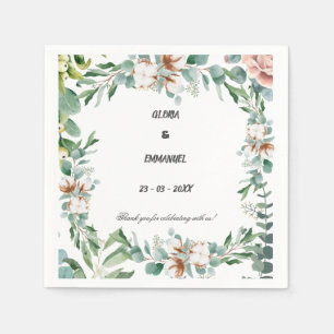 Greenery Eucalyptus Leave Floral Wedding  Napkin