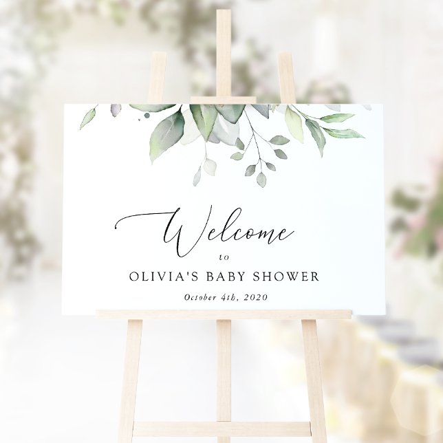 Greenery, Eucalyptus Leaves, Baby Shower Welcome Poster (Creator Uploaded)