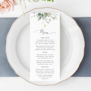 Greenery, Eucalyptus Leaves, Boho, Baptism Menu