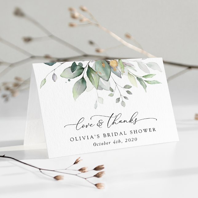 Greenery, Eucalyptus Leaves, Boho, Bridal Shower Thank You Card (Creator Uploaded)