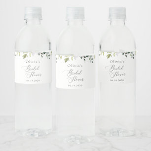 Greenery, Eucalyptus Leaves, Boho, Bridal Shower Water Bottle Label