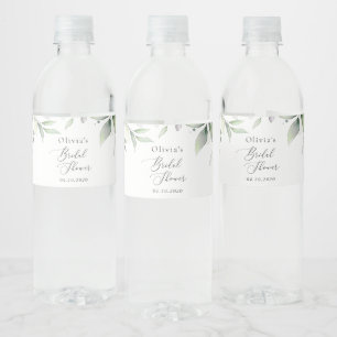 Greenery, Eucalyptus Leaves, Boho, Bridal Shower Water Bottle Label