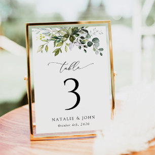 Greenery, Eucalyptus Leaves, Boho, Table Numbers