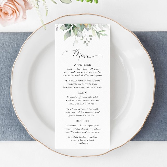 Greenery, Eucalyptus Leaves, Bridal Shower Menu (Creator Uploaded)