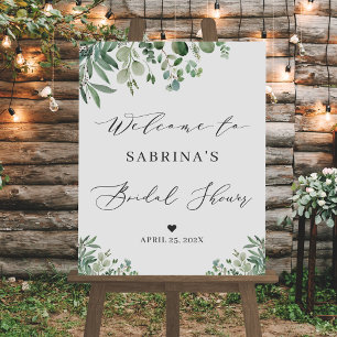 Greenery Eucalyptus Leaves Bridal Shower Sign