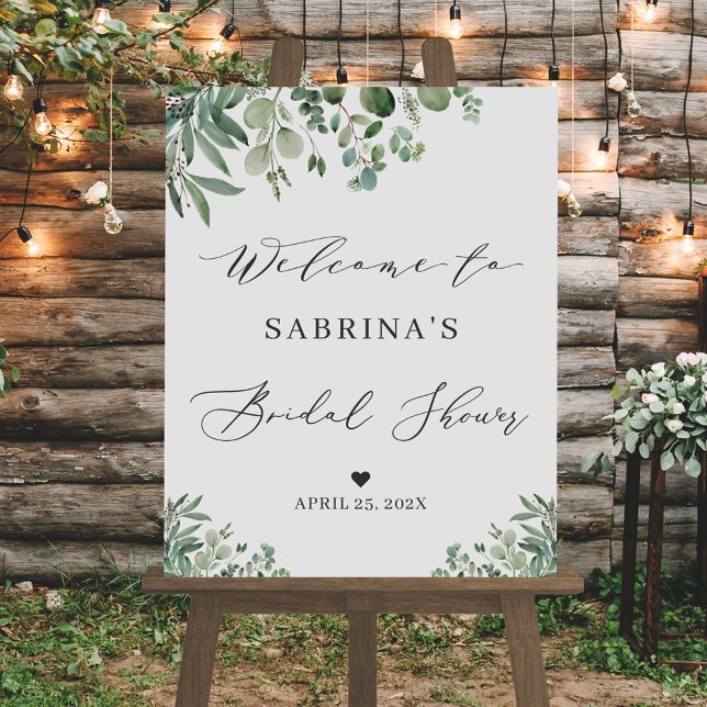 Greenery Eucalyptus Leaves Bridal Shower Sign (Creator Uploaded)