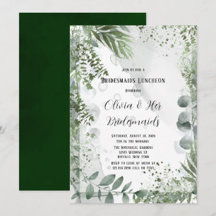 Greenery Eucalyptus Leaves Bridesmaids Luncheon Invitation