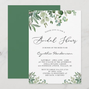 Greenery Eucalyptus Leaves Classy Bridal Shower Invitation