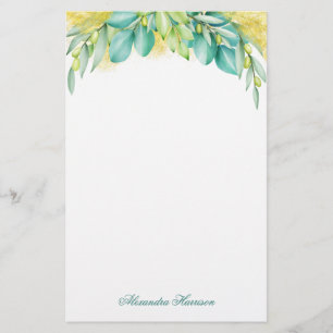 Greenery Eucalyptus Leaves Olive Branches Stationery