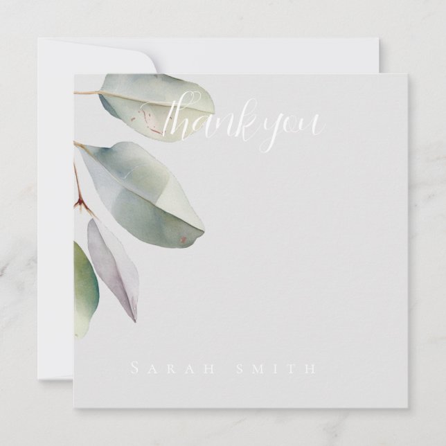  Greenery  eucalyptus leaves  Thank You Card (Front)