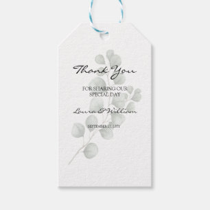 Greenery Eucalyptus Leaves Wedding Favour Thank Yo Gift Tags
