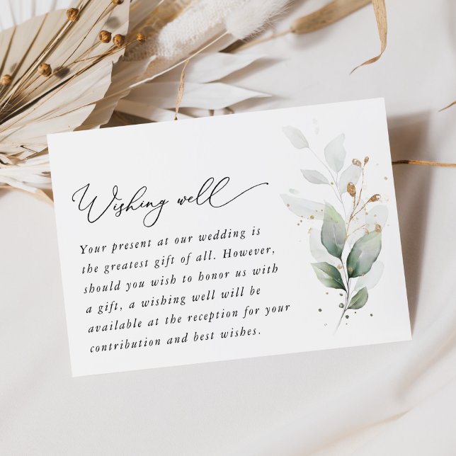 Greenery, Eucalyptus Leaves, Wedding Wishing Well Enclosure Card (Creator Uploaded)