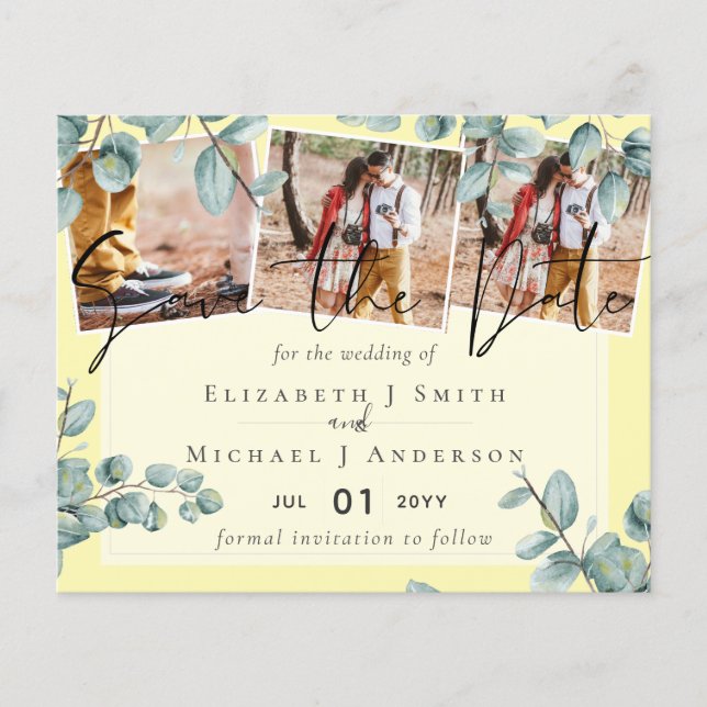 Greenery Eucalyptus Lilac Lemon Grey Wedding (Front)