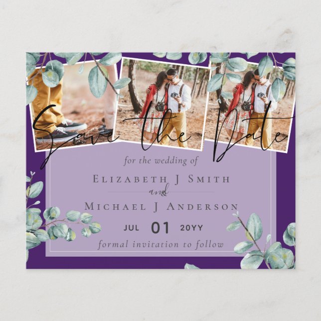 Greenery Eucalyptus Lilac Lemon Grey Wedding (Front)