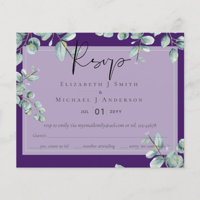 Greenery Eucalyptus Lilac Lemon Grey Wedding (Front)