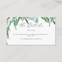 Greenery Eucalyptus+Luxe Calligraphy Details Cards