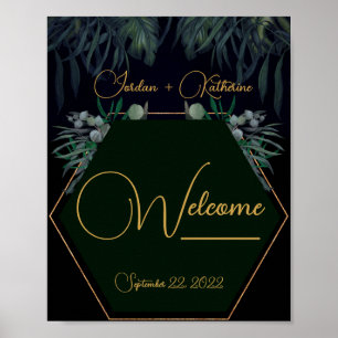 Greenery Eucalyptus Moody Welcome Wedding Poster