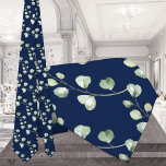 Greenery Eucalyptus Navy Blue Wedding Tie<br><div class="desc">Neck Ties for Tuxedo Royale by Leonbience.</div>
