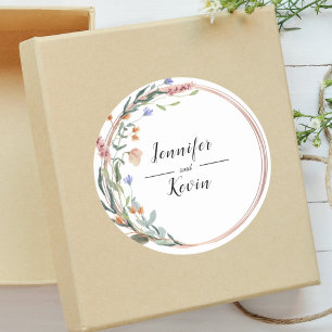 Greenery Eucalyptus Personalised Wedding Classic Round Sticker