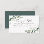 Greenery Eucalyptus Poem Honeymoon Wish Enclosure Card<br><div class="desc">From our bestselling eucalyptus corners collection</div>