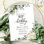 Greenery Eucalyptus Pumpkin Fall 80th Birthday Invitation<br><div class="desc">Greenery eucalyptus floral watercolor,  pumpkin fall-themed birthday party invitation. Easy to personalise with your details. Please get in touch with me via chat if you have questions about the artwork or need customisation. PLEASE NOTE: For assistance on orders,  shipping,  product information,  etc.,  contact Zazzle Customer Care directly.</div>