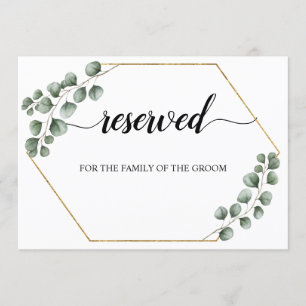 Greenery Eucalyptus Reserved Wedding Seating Sign Invitation