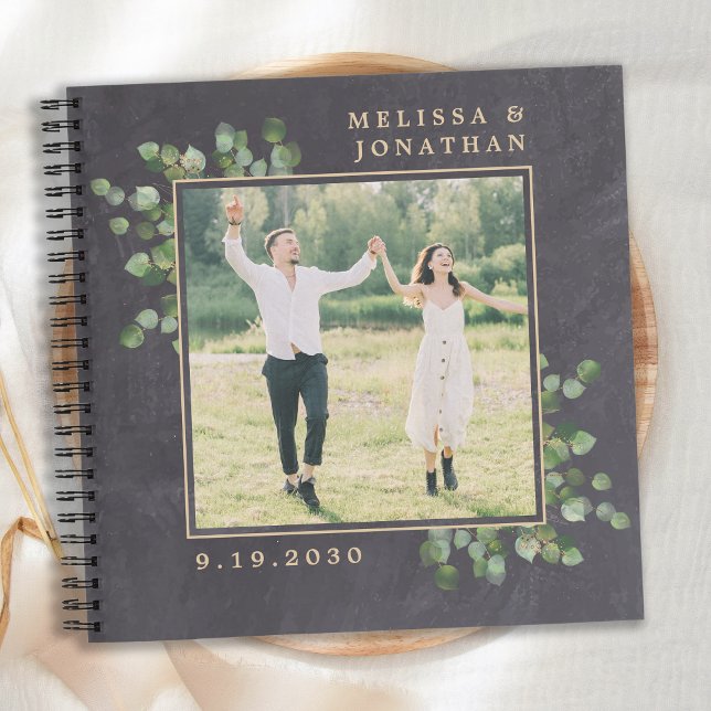 Greenery Eucalyptus Rustic Photo Budget Wedding Notebook (Creator Uploaded)