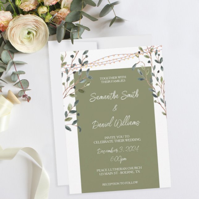 Greenery Eucalyptus Sage Invitation (A botanical themed wedding invitation.)