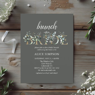 Greenery Eucalyptus Script Bridal Brunch Shower Postcard