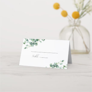 Greenery Eucalyptus script wedding wedding  Place Card