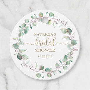 Greenery Eucalyptus Watercolor Bridal Shower Favou Favour Tags