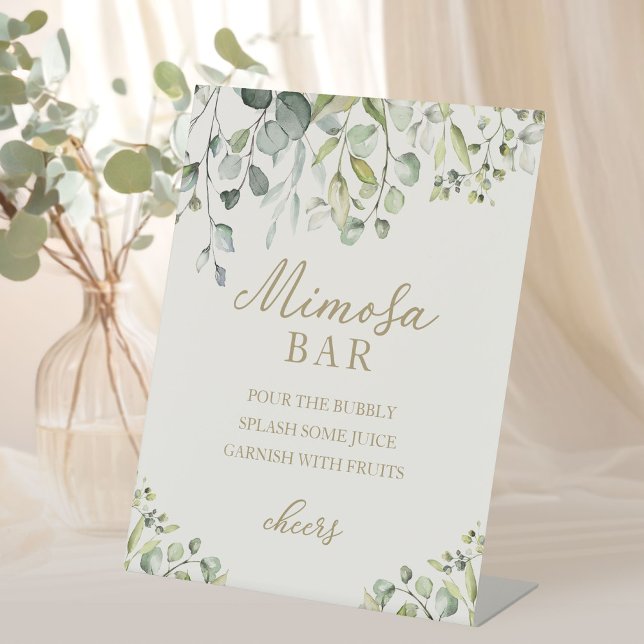 Greenery Eucalyptus Watercolor Mimosa Bar Sign (Creator Uploaded)