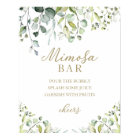 Greenery Eucalyptus Watercolor Mimosa Bar Sign