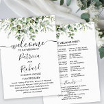 Greenery Eucalyptus Watercolor Wedding Program Invitation<br><div class="desc">Prepare to be enchanted by our stunning greenery wedding suite! Adorned with delicate illustrations of eucalyptus leaves and paired with bold, elegant calligraphy, this suite is the perfect touch for your magical garden-themed wedding. If you need any additional items or have a special request, just reach out via chat—I’m here...</div>