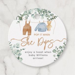 Greenery eucalyptus We can bearly wait Baby Shower Favour Tags