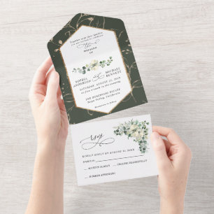Greenery Eucalyptus Wedding All In One Invitation