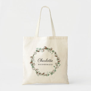Greenery Eucalyptus Wedding Bridesmaid Gift Tote Bag