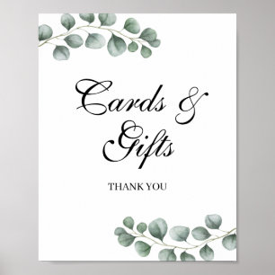 Greenery Eucalyptus Wedding Cards and Gifts Sign