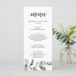 Greenery Eucalyptus Wedding Elopement Dinner Menu