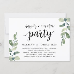 Greenery Eucalyptus, Wedding Elopement Party Invitation