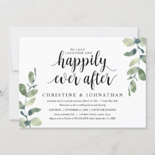 Greenery Eucalyptus, Wedding Elopement Party Invitation