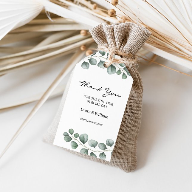 Greenery Eucalyptus Wedding Favour Gift Tags (Creator Uploaded)