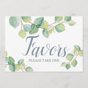 Greenery Eucalyptus Wedding Favour Sign Invitation